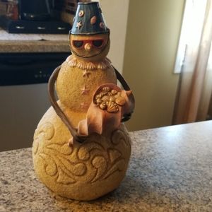 Snowman sand sculpture Jim Shore Designs